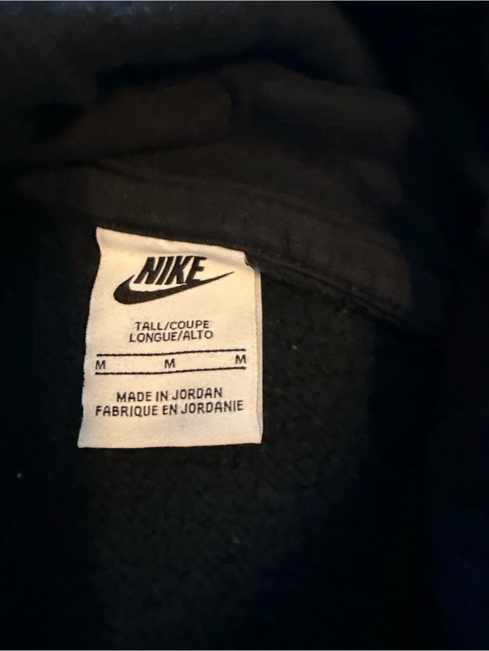 Nike Black Hooded Pullover Sweatshirt with White Swoosh